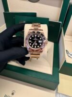 Rolex GMT-Master II 40mm Root Beer Black Dial Oyster Bracelet 18k Rose Gold Watch 126715chnr-0001 - Image 5