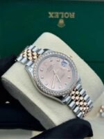 Rolex Datejust 31 Chocolate Diamonds Dial Diamond Bezel Rose Gold Two Tone Jubilee Watch 278381RBR 278381 - Image 7