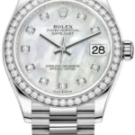 Rolex Datejust 31 White Gold Mother-of-Pearl Diamond Dial Diamond Bezel Women's Watch M278289RBR-0005