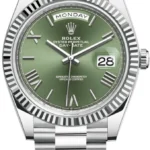 Rolex Day-Date 40 Platinum Olive Green Dial Men's Watch M228236-0008