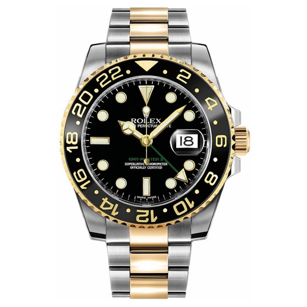 11b7549eb84fa63ed098f3f9c653eeda.png Rolex GMT-Master II Two Tone Black Dial Men's Watch 116713LN-0001 - Image 1