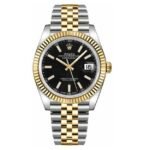 Rolex Datejust 41 Black Dial Men's Gold & Steel Watch 126333-0014