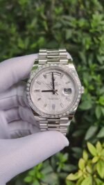 Rolex Day-Date 40 Platinum Meteorite Diamond Dial Diamond Bezel Men's Watch M228396TBR-0027 - Image 2