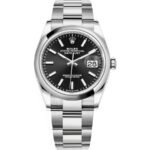 Rolex Datejust 126200 36mm Black Index Dial Smooth Bezel Oyster Bracelet
