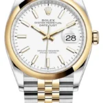 Rolex Datejust 36 Steel & Yellow Gold White Dial Women's Watch M126203-0019