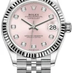 Rolex Datejust 31 Stainless Steel and White Gold Pink Diamond Dial Women's Watch M278274-0032
