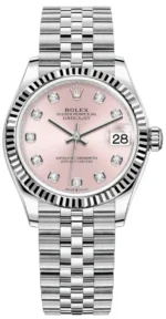 Rolex Datejust 31 Stainless Steel and White Gold Pink Diamond Dial Women's Watch M278274-0032