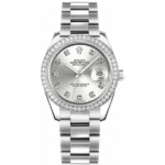 Rolex Datejust 31 Silver Diamond Oyster Bracelet Watch 178384-0017