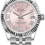 Rolex Datejust 31 Stainless Steel and White Gold Pink Roman Diamond Dial Women's Watch M278274-0024