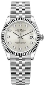 Rolex Datejust 31 Stainless Steel and White Gold Silver Diamond Dial Women's Watch M278274-0030