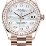 Rolex Datejust 31 Everose Gold Mother-of-Pearl Diamond Dial Diamond Bezel Women's Watch M278285RBR-0005
