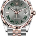 Rolex Datejust 36 Steel & Everose Gold Slate Roman Dial Women's Watch M126231-0029
