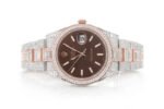 ROLEX ICED OUT WATCH 41MM TWO TONE WITH BROWN DIAL STAINLESS STEEL MOISSANITE 20.00CT