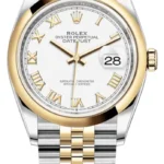 Rolex Datejust 36 Steel & Yellow Gold White Roman Dial Women's Watch M126203-0029
