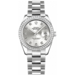 Rolex Datejust 31 Silver Diamond Oyster Bracelet Watch 178384-0017