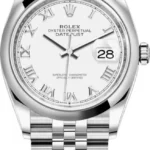 Rolex Datejust 36 Stainless Steel White Roman Dial Women's Watch M126200-0007
