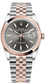 Rolex Datejust 36 Steel & Everose Gold Slate Dial Women's Watch M126201-0013