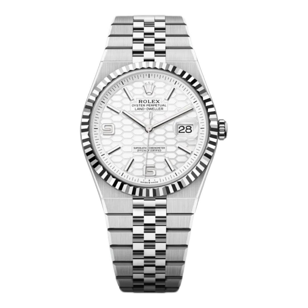 7dcd312605e3e75ebf03138688629f7a.jpeg Rolex Land-Dweller 40 Oyster, 40 mm, Oystersteel and white gold M127334-0001 - Image 1