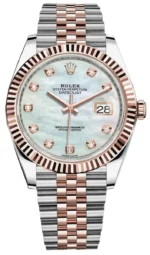 Rolex Datejust 41 Steel and Everose Gold Mother of Pearl Diamond Jubilee Men's Watch M126331-0014