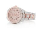 DIAMOND WATCH ICED OUT ROLEX DATEJUST 41MM TWO TONE HEBREW DIAL AUTOMATIC STAINLESS STEEL MOISSANITE 21.20CT - Image 3