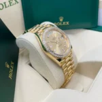 Rolex Day-Date 228348RBR Yellow Gold Diamond Bezel Champagne Diamond Dial - Image 5