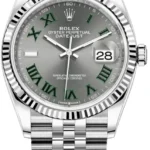 Rolex Datejust 36 Steel & White Gold Slate Roman Dial Women's Watch M126234-0045