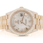 ROLEX DAY-DATE 40MM YELLOW AUTOMATIC STAINLESS STEEL WATCH FULL ICED MOISSANITE 19.50CT