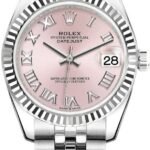 Rolex Datejust 31 Stainless Steel and White Gold Pink Roman Dial Women's Watch M278274-0020