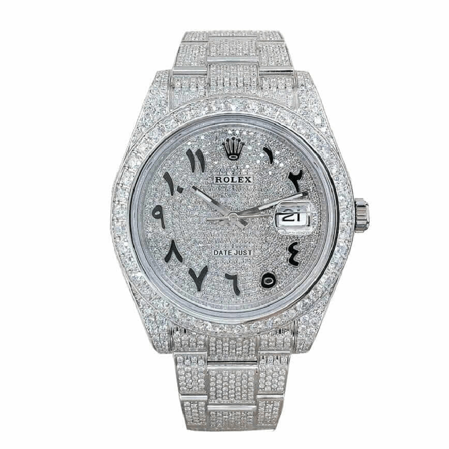 Rolex-Datejust-116300-White-Gold-Diamond-Arabic-Dial-Iced-Out-Replica-1.png Rolex Datejust 116300 White Gold Diamond Arabic Dial Iced Out Replica - Image 1