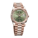 Rolex Day-Date Rose Gold Green Roman Dial Replica - Image 2
