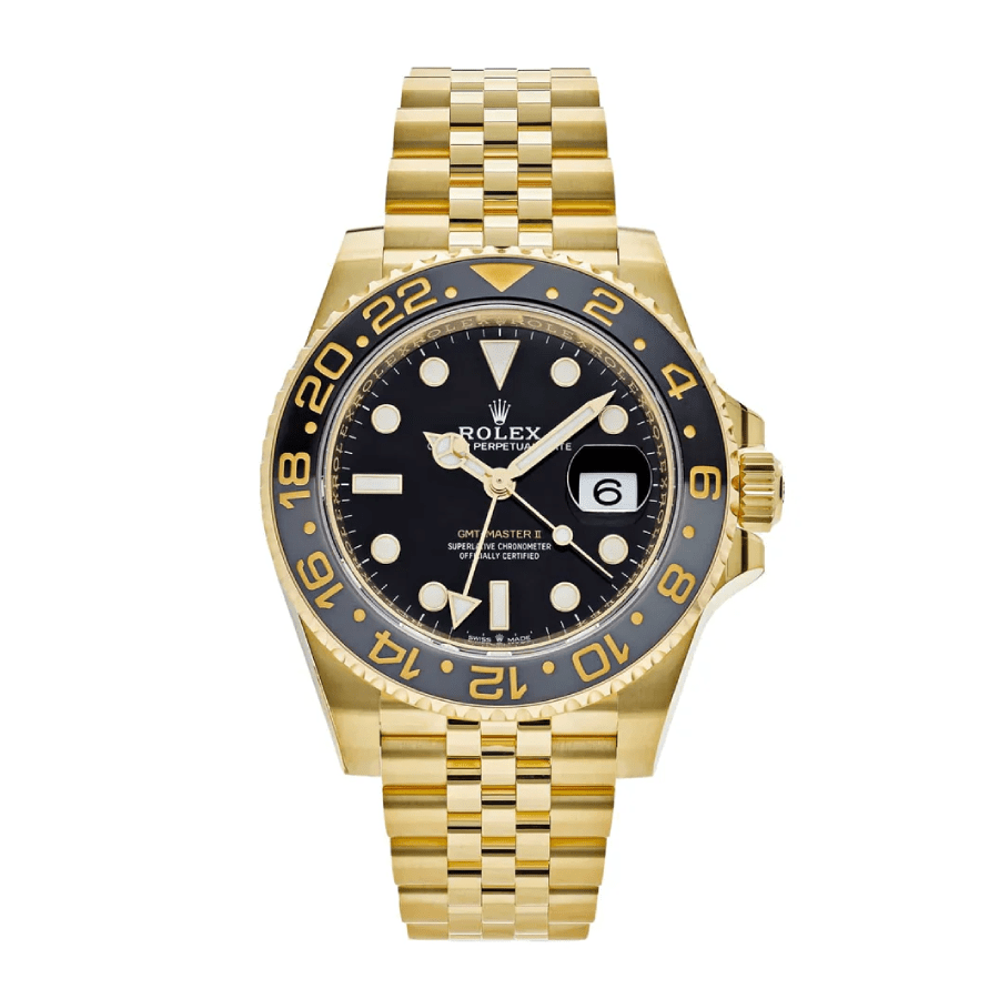 Rolex-Gmt-Master-II-Gold-Black-Dial-Replica.png Rolex Gmt Master II Gold Black Dial Replica - Image 1