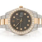 CHEAPEST ICED OUT ROLEX DATEJUST II 41MM TWO TONE AUTOMATIC STAINLESS STEEL WATCH 15.00CT