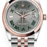 Rolex Datejust 36 Steel & Everose Gold Slate Roman Wimbledon Dial Women's Watch M126201-0029