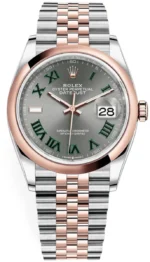 Rolex Datejust 36 Steel & Everose Gold Slate Roman Wimbledon Dial Women's Watch M126201-0029