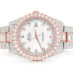 ROLEX DIAMOND WATCH DATEJUST 41MM TWO TONE FULL ICED MOISSANITE 22.10CT