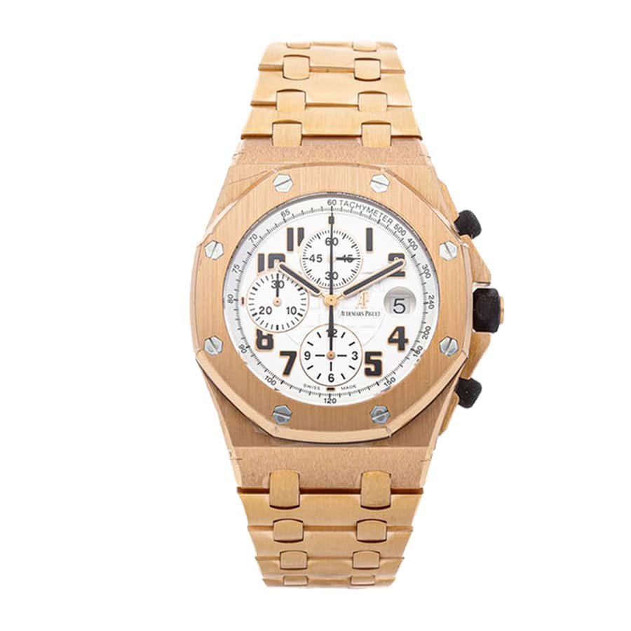 audemars-piguet-royal-oak-offshore-rose-gold-white-dial-replica.jpg Audemars Piguet Royal Oak Offshore 26170OR.OO.1000OR.01 Replica - Image 1