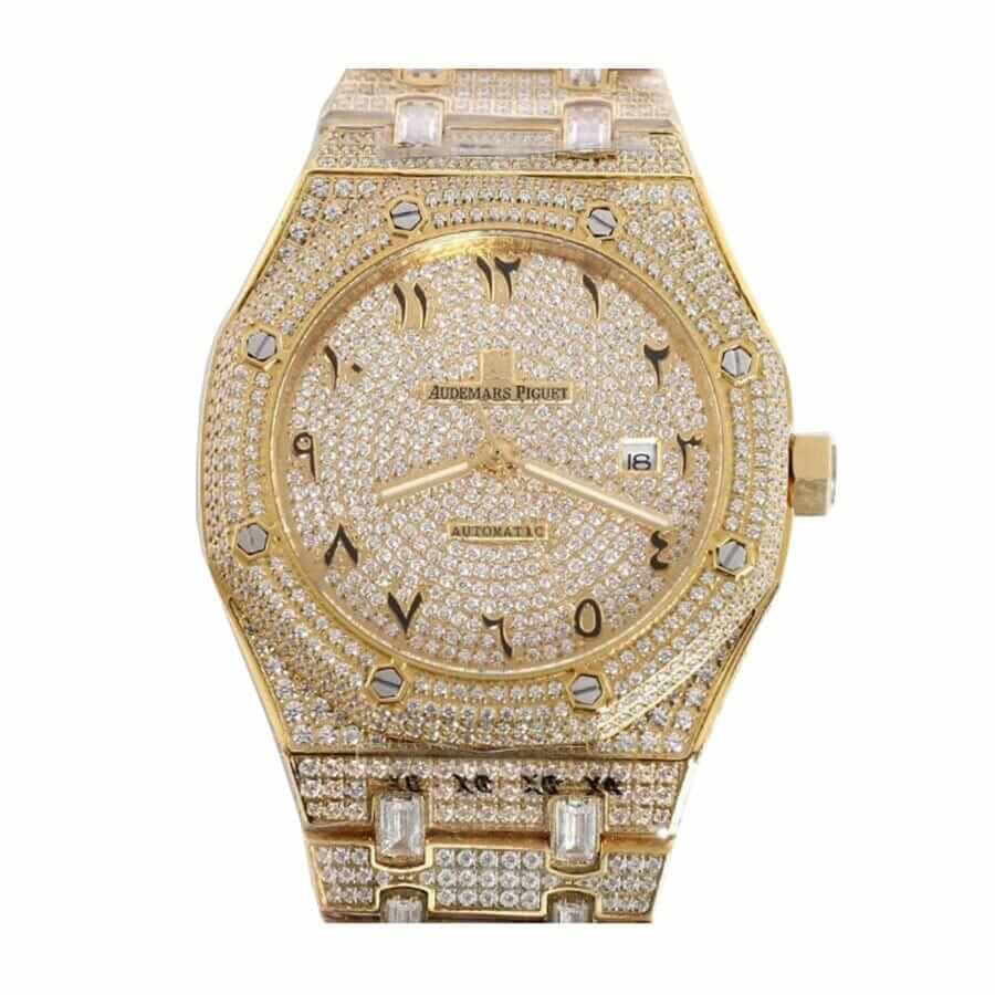audemars-piguet-royal-oak-selfwinding-ap160sf295-yellow-gold-iced-out-diamond-dial-replica.jpg Audemars Piguet Gold Diamond Replica - Image 1