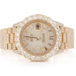 ROLEX DAY-DATE 40MM YELLOW GOLD AUTOMATIC STAINLESS STEEL WATCH FULL ICED MOISSANITE 23.00CT