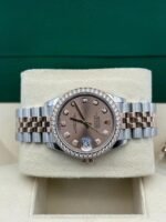 Rolex Datejust 31 Chocolate Diamonds Dial Diamond Bezel Rose Gold Two Tone Jubilee Watch 278381RBR 278381 - Image 8