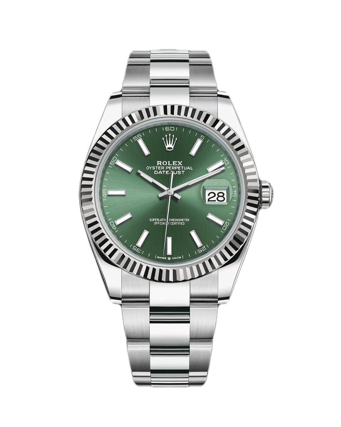 b5f39f642a3eb77bdb94beba9a8a90fa.jpeg Rolex Datejust 41 Green Dial Oystersteel and White Gold Men's Watch 126334 - Image 1