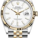 Rolex Datejust 36 Steel & Yellow Gold White Dial Women's Watch M126233-0019