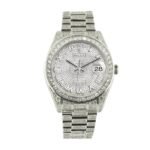 Rolex Datejust Baguette II White Gold Iced Out Diamond Dial 116300 Replica