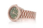 BUST DOWN WATCH ROLEX DAY DATE 40MM GREEN DIAL AUTOMATIC FULL ICED 23.00CT - Image 2