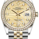 Rolex Datejust 36 Yellow Gold & Diamonds Golden Palm-Motif Diamond Dial Women's Watch M126283RBR-0029