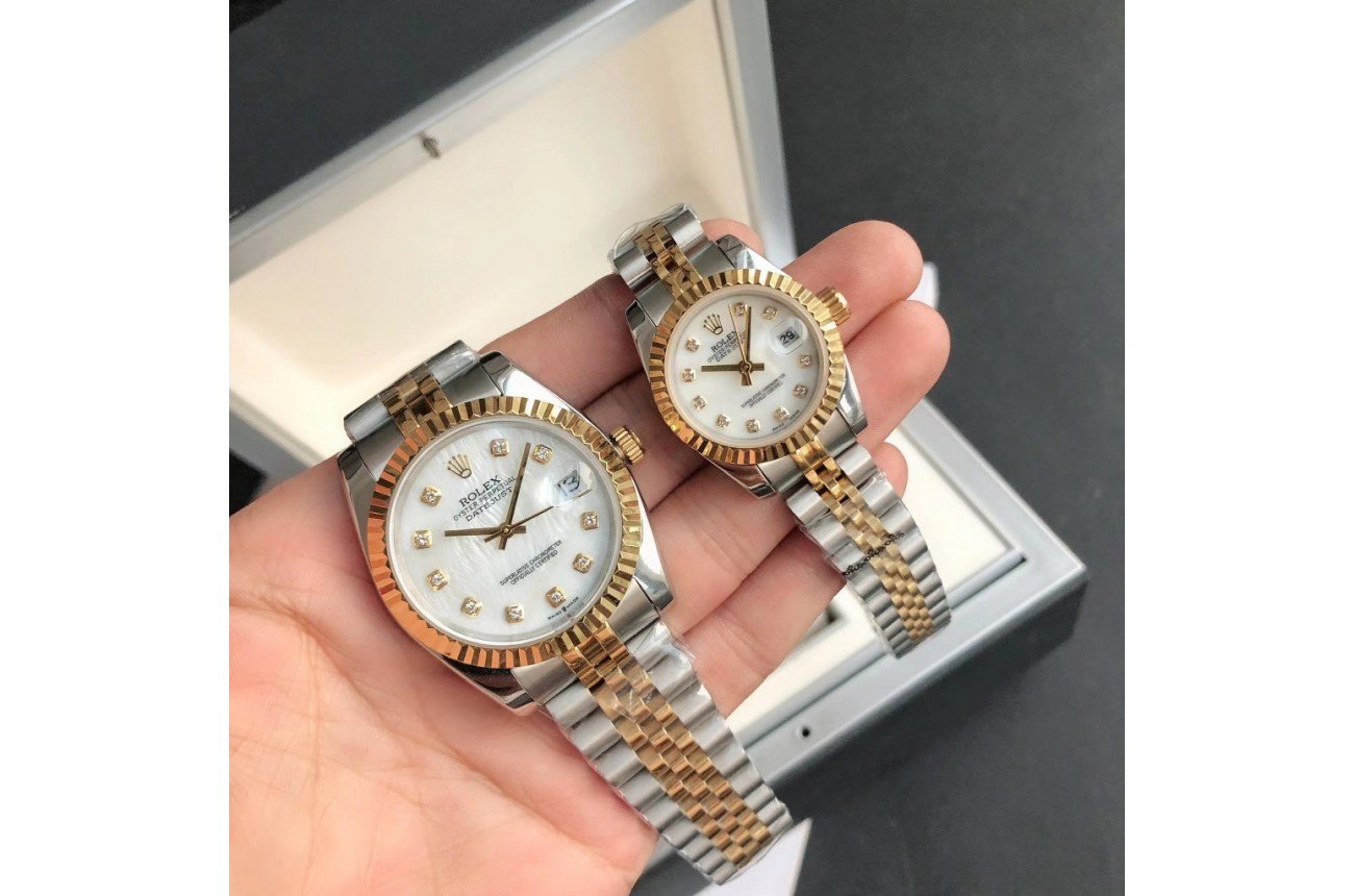 c6ce627e5d19852b97ed0b05a4a272e3.jpeg Rolex Datejust 36/28mm RG/SS Jub White/Dial - Image 1