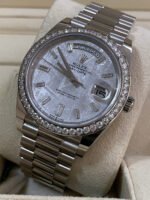 Rolex Day-Date 40 Platinum Meteorite Diamond Dial Diamond Bezel Men's Watch M228396TBR-0027 - Image 4