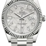 Rolex Day-Date 40 18K White Gold Meteorite Diamond Dial Men's Watch M228239-0055