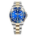Rolex Submariner Bluesy Blue Index Dial Oyster Bracelet Mens Watch 116613lb-0005