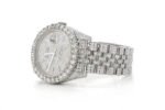 ROLEX DATEJUST 36MM SILVER AUTOMATIC STAINLESS STEEL FULL ICED MOISSANITE WATCH 17.00CT - Image 3