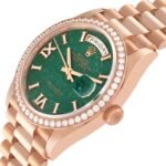 Rolex Day-Date Rose Gold Green Aventurine Diamond-Set Roman Dial Diamond Bezel Women's Watch M128345RBR-0068 - Image 4